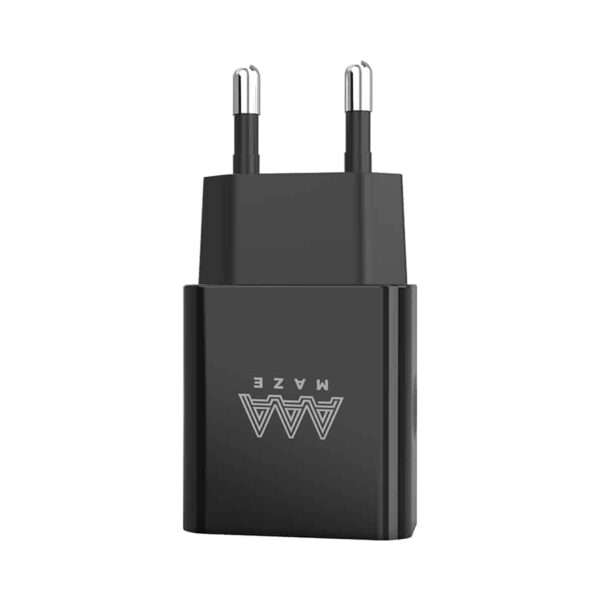 AAAmaze Caricatore rete - travel charger 2 USB 3.0A + cavo USB micro con adattatore TYPE - C Nero