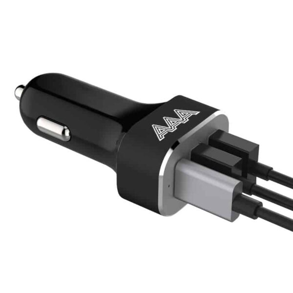 AAAmaze Caricatore auto con doppia USB + TYPE - C - car charger Alu fast 3 out TYPE-C 45W