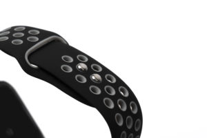 Cinturino AAAmaze per Apple watch 42/44mm in silicone sport black/grey nero/grigio