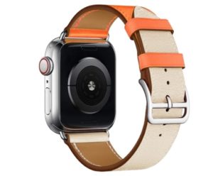 Cinturino AAAmaze Apple Watch in pelle Cream/Orange