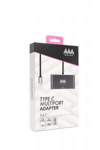 Adattatore AAAmaze 3in1 Type-C HDMI usb3.0 con ingresso USB alimentato