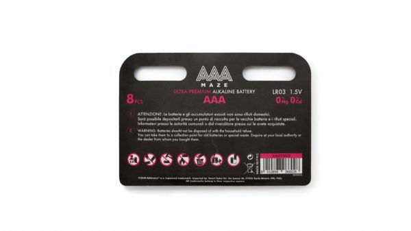 Pile alcalina AAAmaze ministilo ultra premium AAA blister 8 pezzi