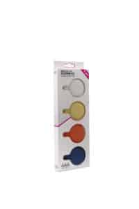 Kit portachiavi AAAmaze per Apple Airtag (4 pezzi) in silicone bianco/blu/giallo/rosso