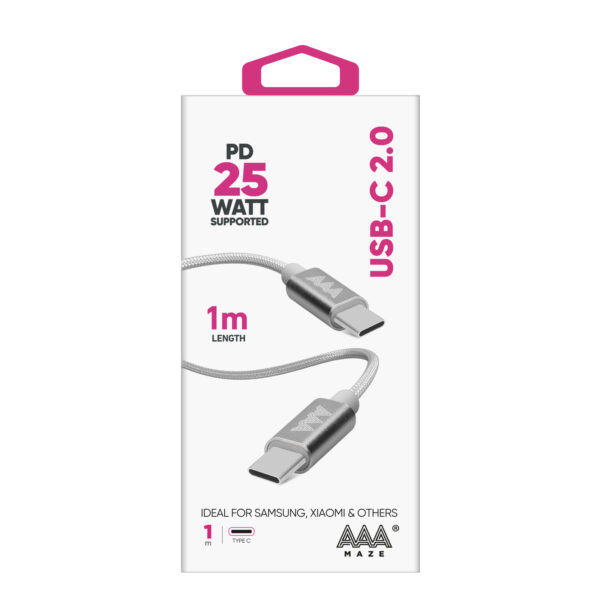 Cavo cordonato AAAmaze Type-C - Type-C 2.0 lunghezza 1mt. o 2mt. - immagine 5