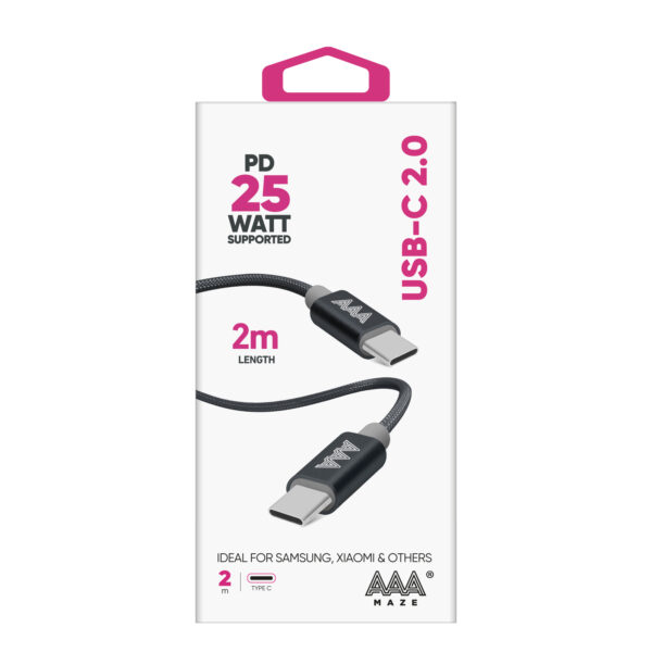 Cavo cordonato AAAmaze Type-C - Type-C 2.0 lunghezza 1mt. o 2mt. - immagine 8