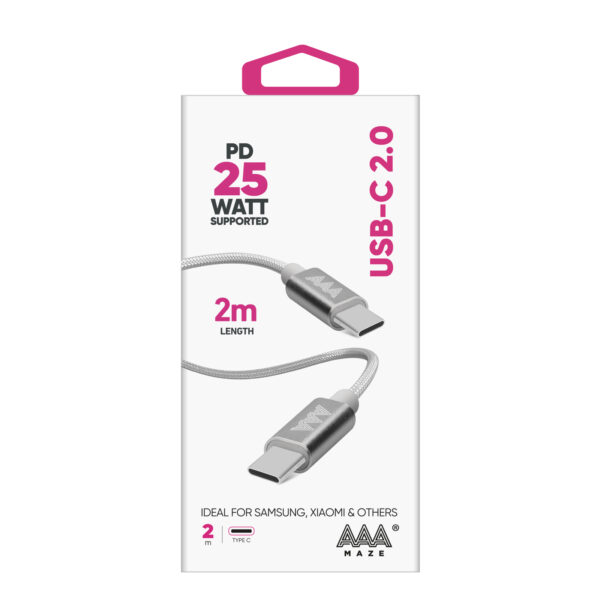 Cavo cordonato AAAmaze Type-C - Type-C 2.0 lunghezza 1mt. o 2mt. - immagine 10
