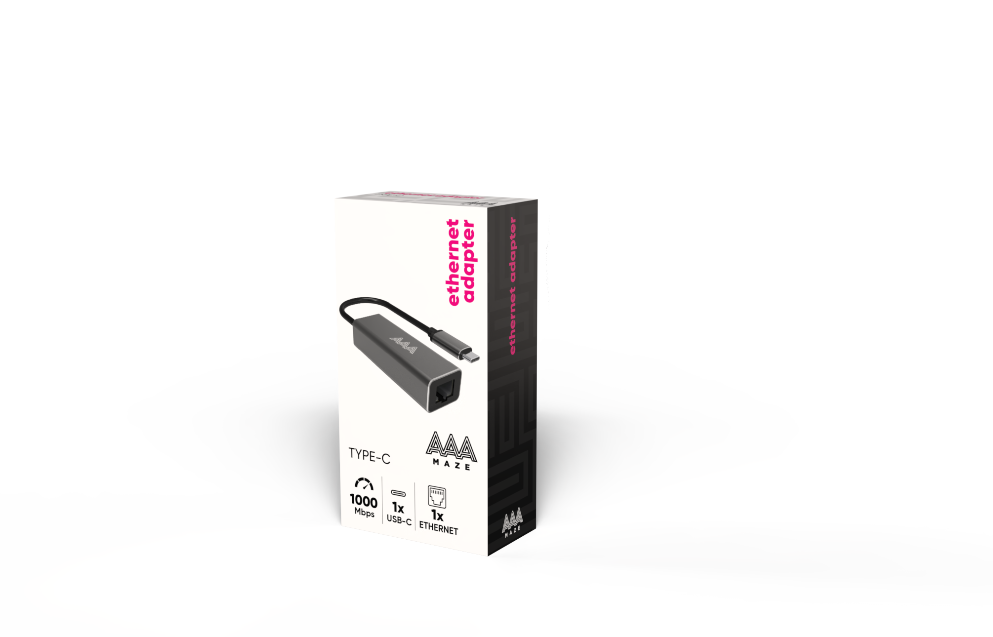 Adattatore AAAmaze Type-C male to Ethernet female con cavo alluminio