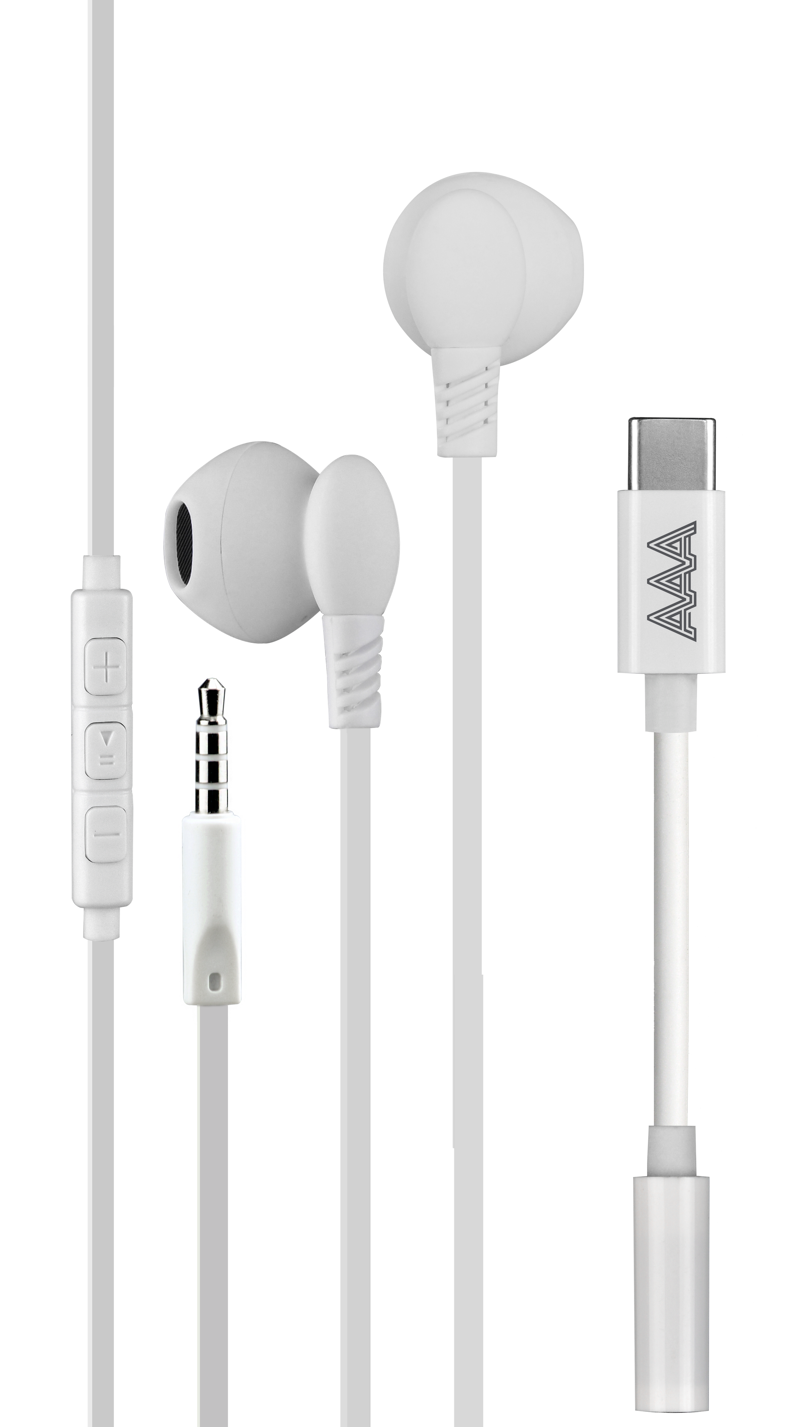 Auricolari ear bud a filo 3,5MM Plug + 3,5MM a USB - immagine 4