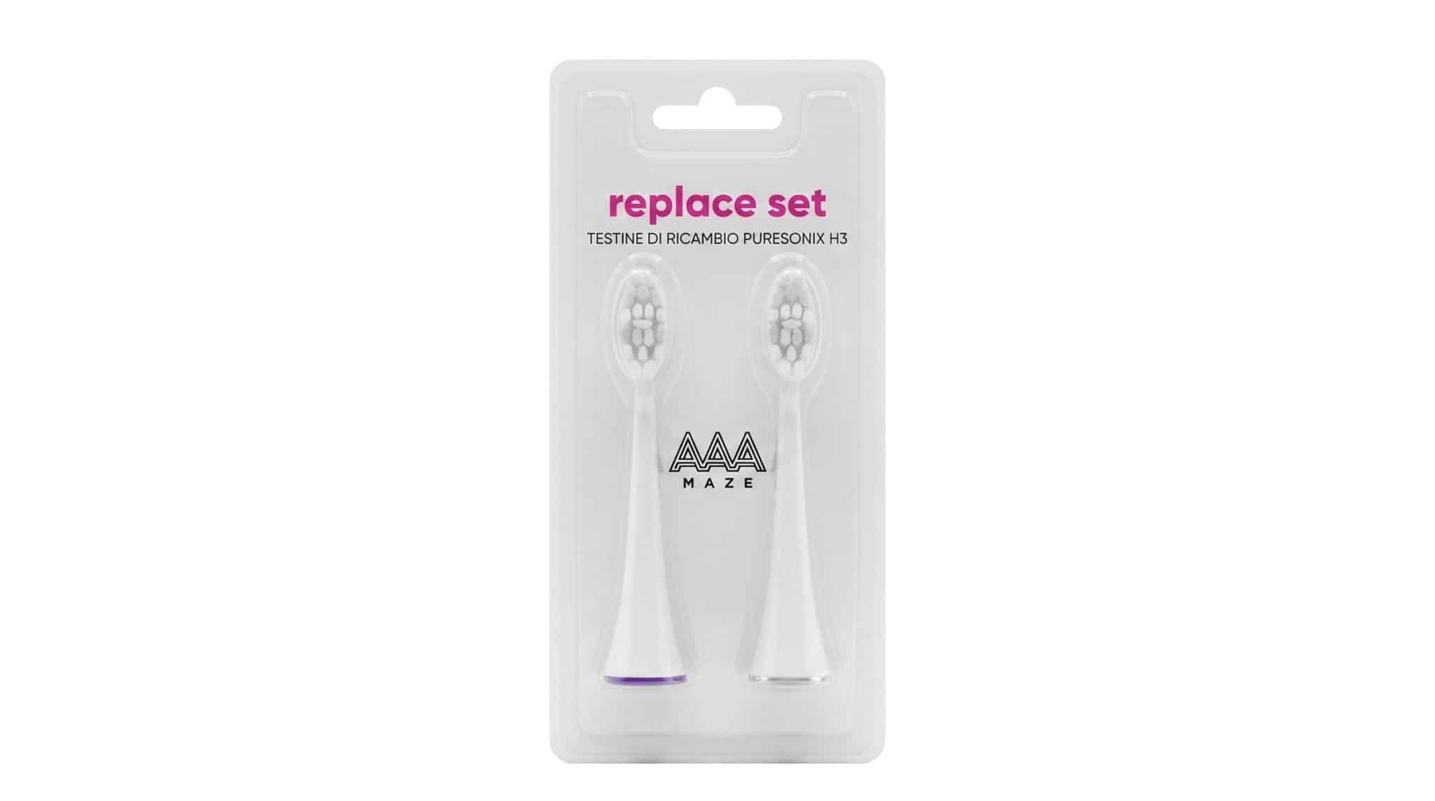 Testine di ricambio spazzolini AAAmaze AMPC0009 Puresonix H3 confezione 2pz - immagine 2